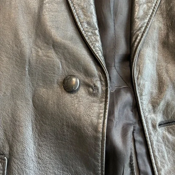 Pioneer Wear Albuquerque Vintage Black Genuine Leather Western Blazer Jacket 42 - Picture 4 of 15